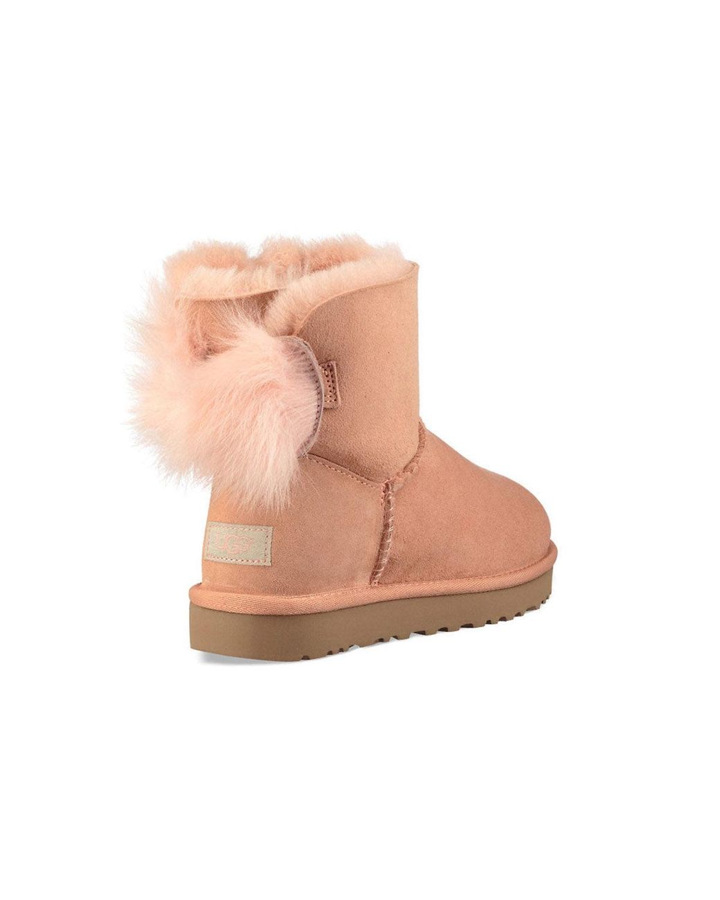 Ugg Brown (Wmns) Fluff Bow Mini Fleece Lined
