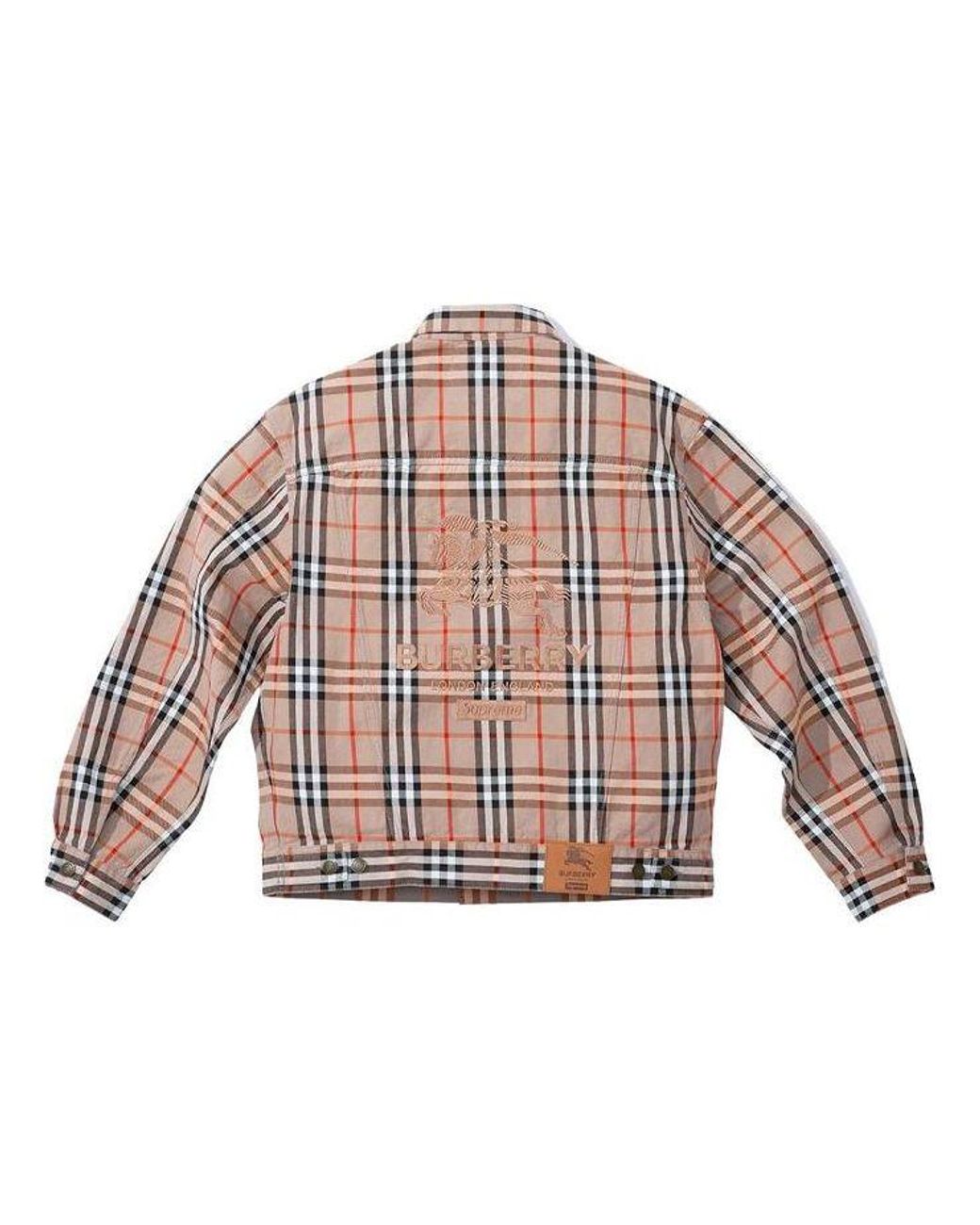 Supreme Natural X Burberry Denim Trucker Jacket for men