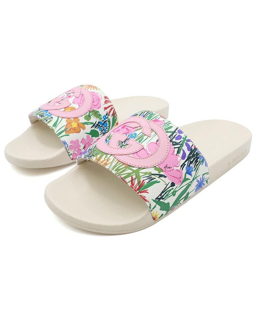 Gucci White (Wmns) Ken Scott Print Slide Sandal