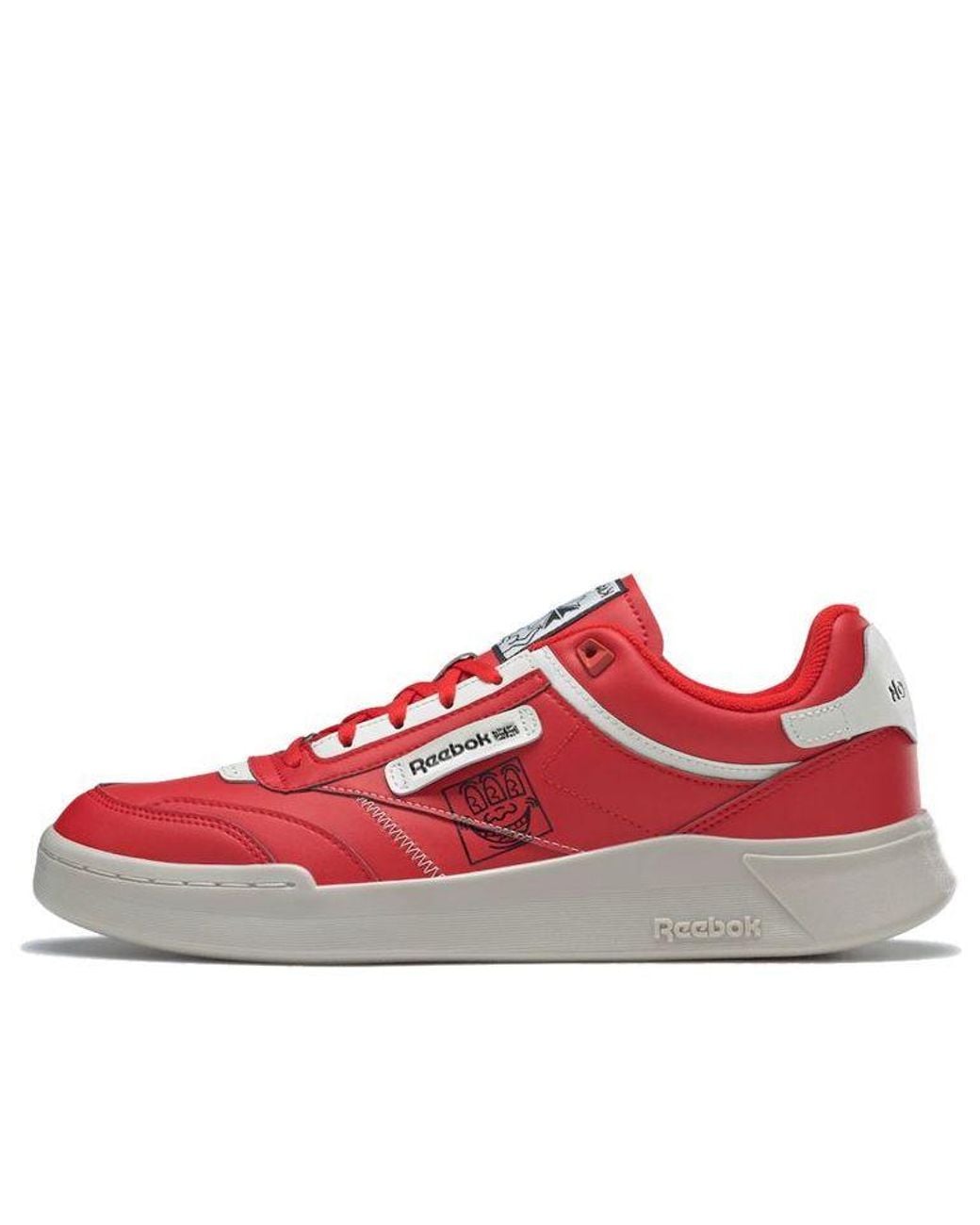 Reebok Red Keith Haring X Club C Legacy 'Three-Eyed Smiling Face'