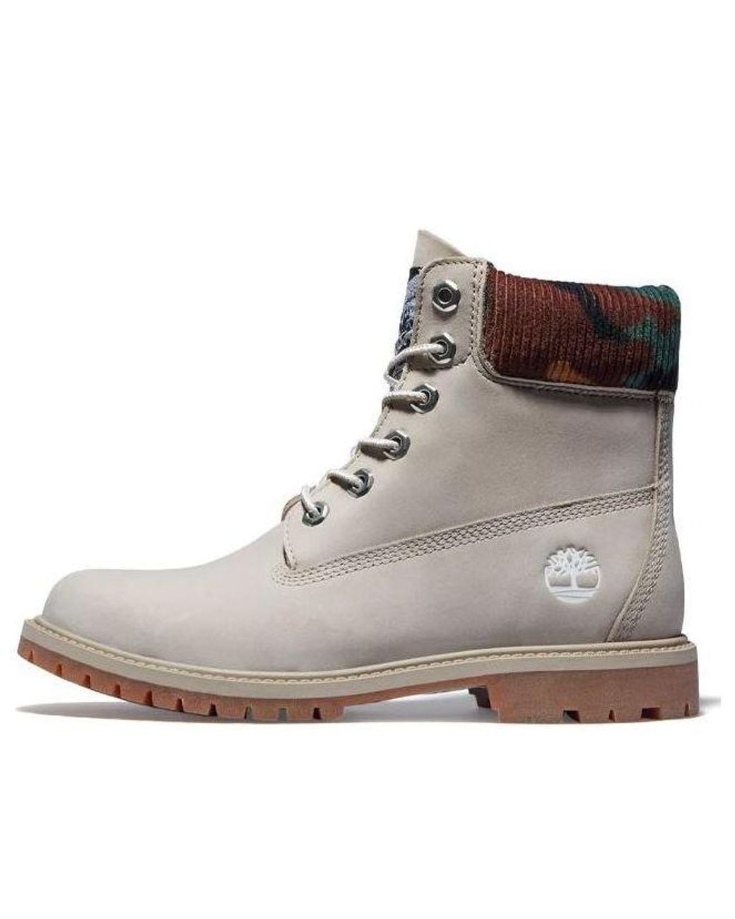 Timberland Gray (Wmns) Heritage Inch Waterproof Boots Nubuck With Camo'