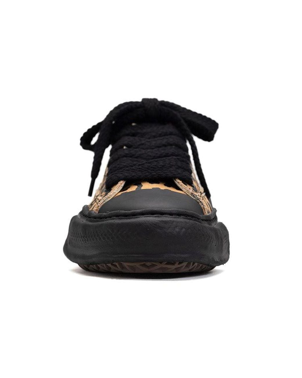 Maison Mihara Yasuhiro Black Peterson Og Sole Leopard Canvas Low-Top Sneaker for men