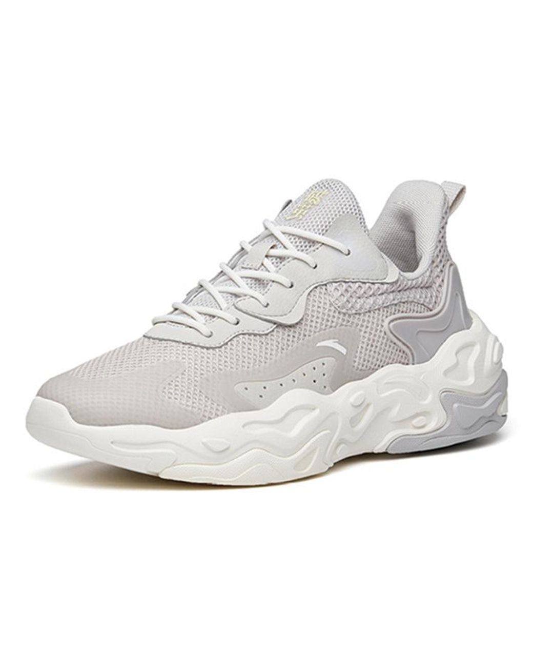 Anta White 'Pojian Comfort Breathable Low-Top Sneakers' for men