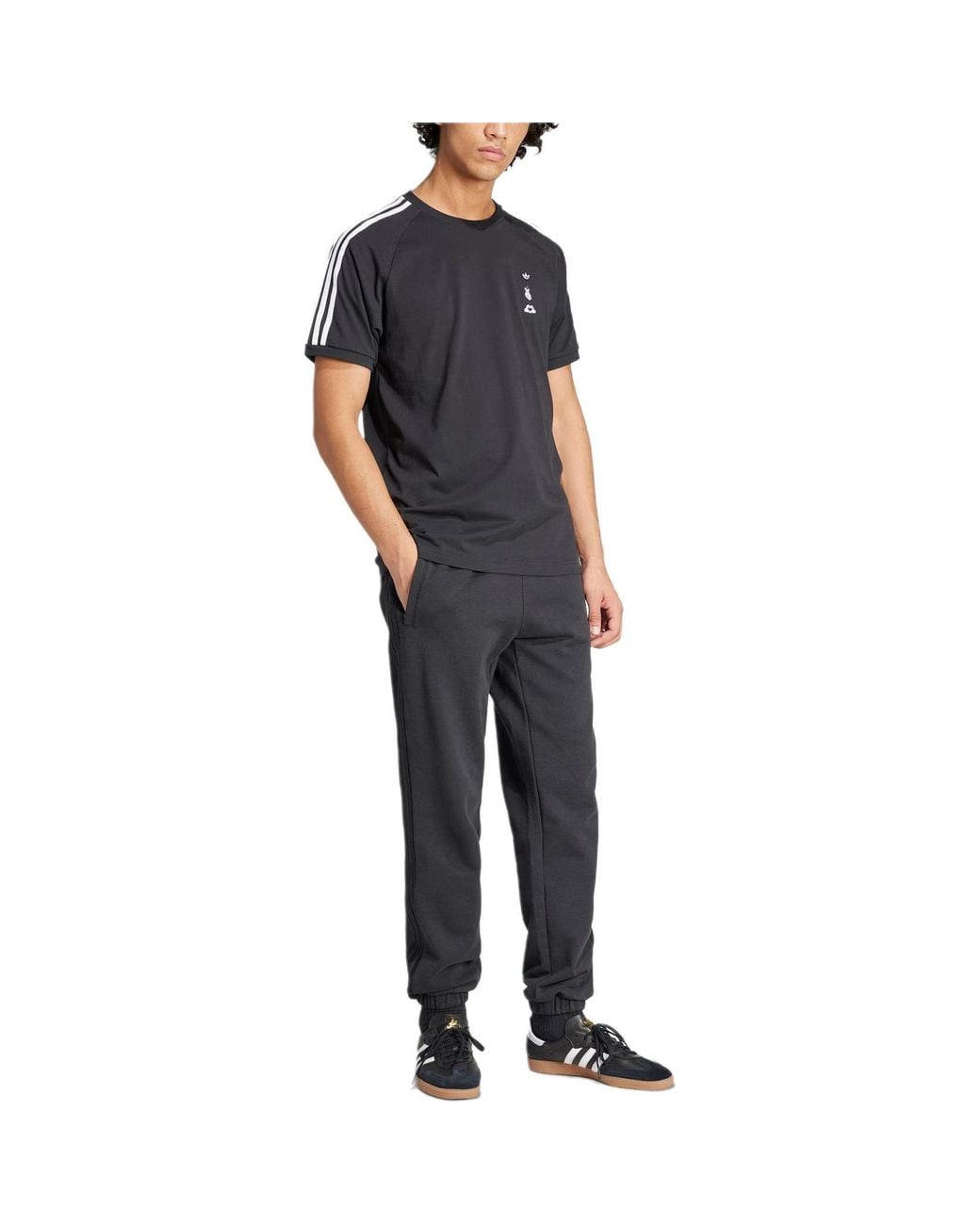 Adidas Black Mickey Mouse X Originals 3-Stripes Tee Asia Sizing for men
