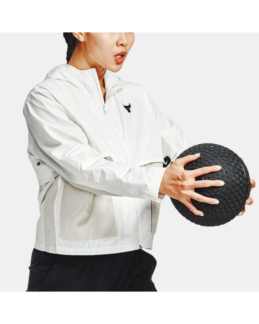 Under Armour White (Wmns) Project Rock Woven Hooded Jacket
