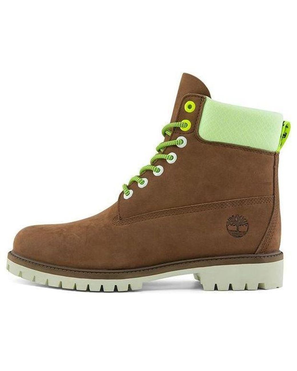 Timberland Brown Hi-Vis Heritage 6 Inch Waterproof Wide Fit Boot 'Dark' for men