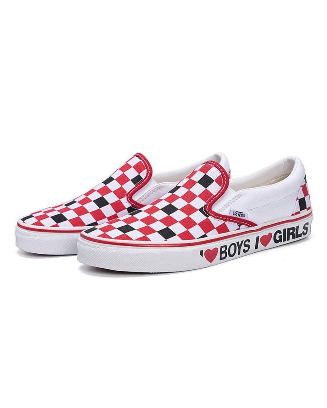 Vans White Slip-On I Heart for men