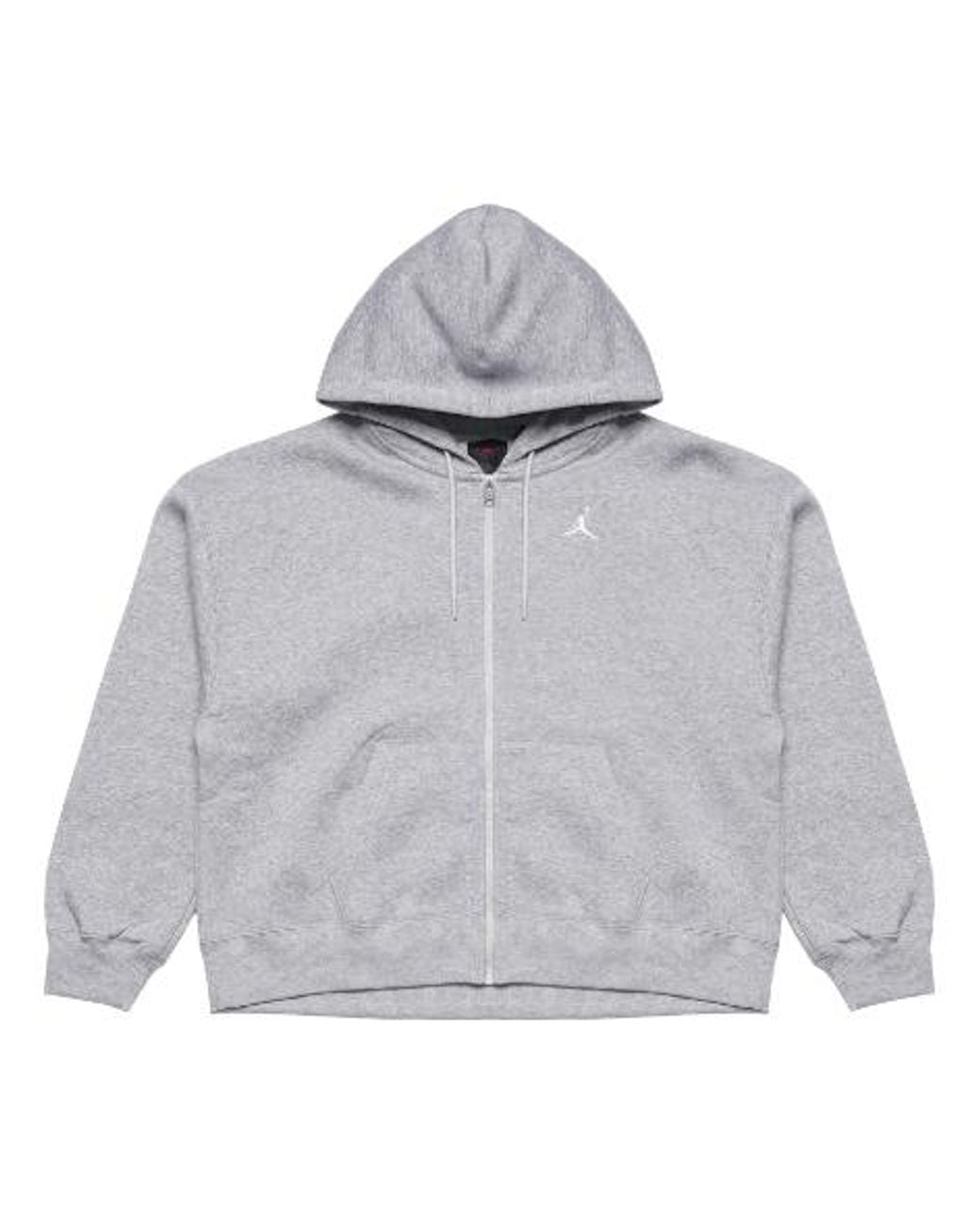 Nike Gray (Wmns) Air Brooklyn Fleece Full-Zip Hoodie Asia Sizing 'Dark Heather' Fd7866-063