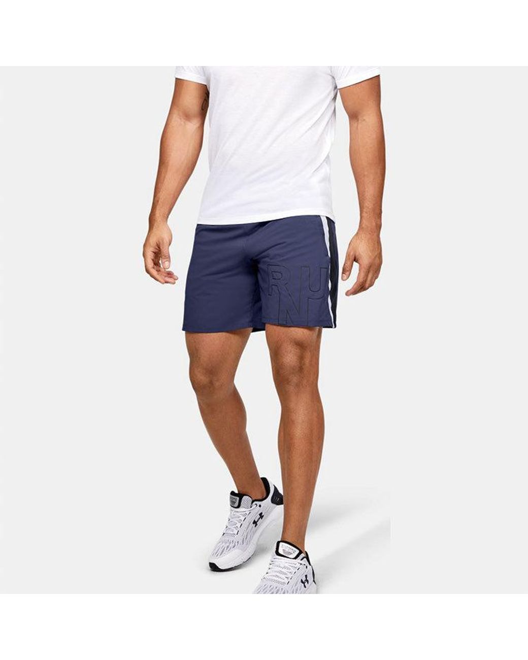 Under Armour Blue Launch Sw Branded 7 Inch Shorts for men
