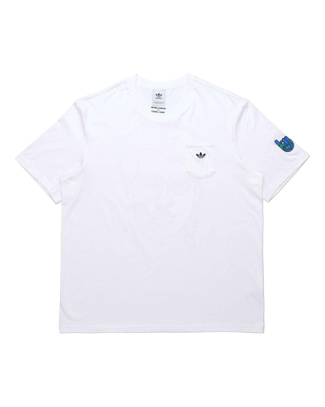 Adidas White Originals Artist Tee Ss Funny Printing Sports Round Neck Short Sleeve for men