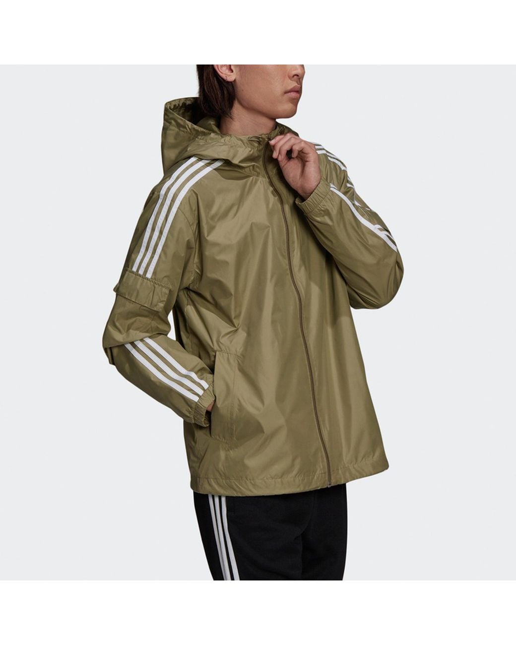 Adidas Green Originals 3-Stripes Wb Hooded Track Jacket for men