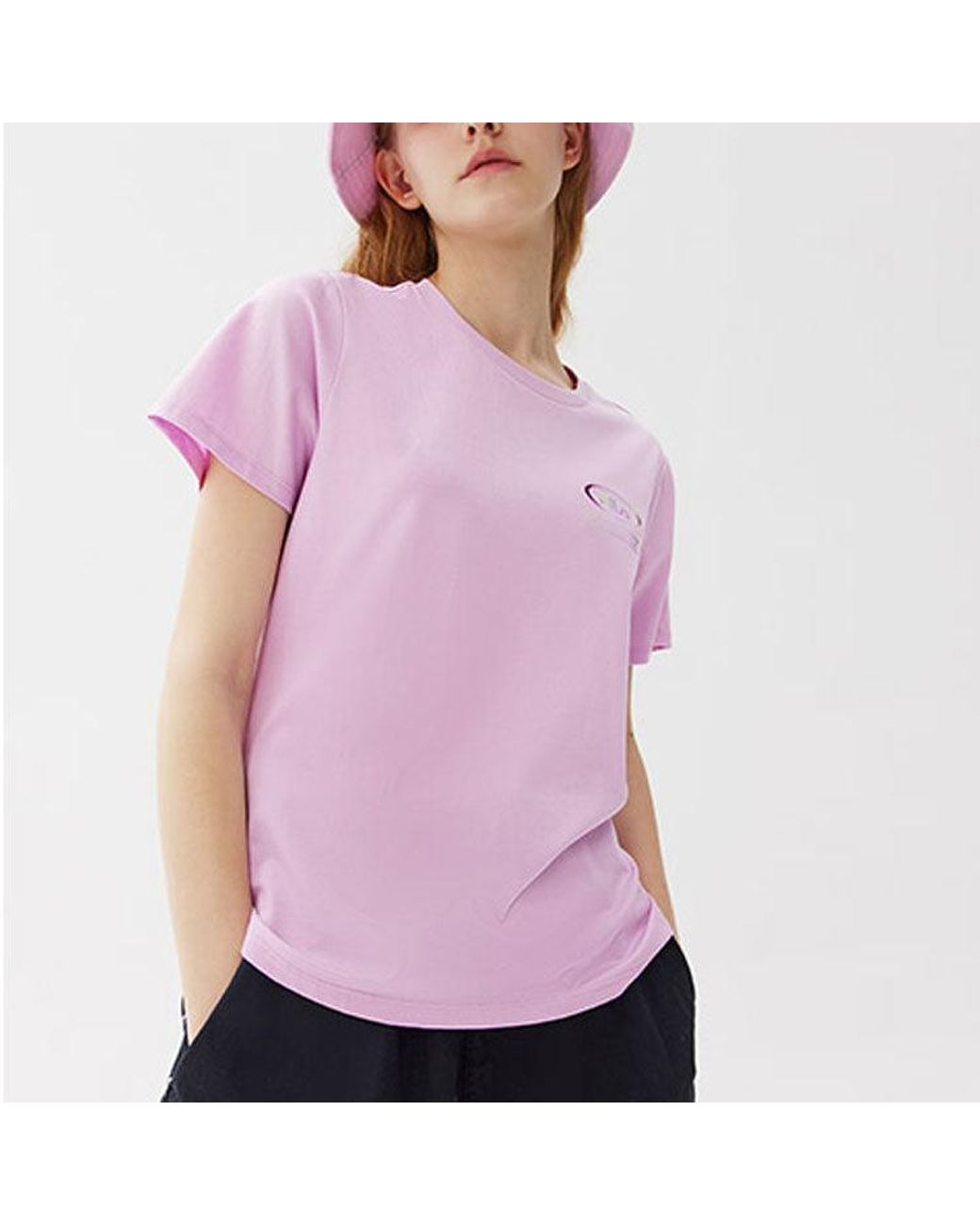 Fila Purple (Wmns) Logo Printing Casual Sports Short Sleeve
