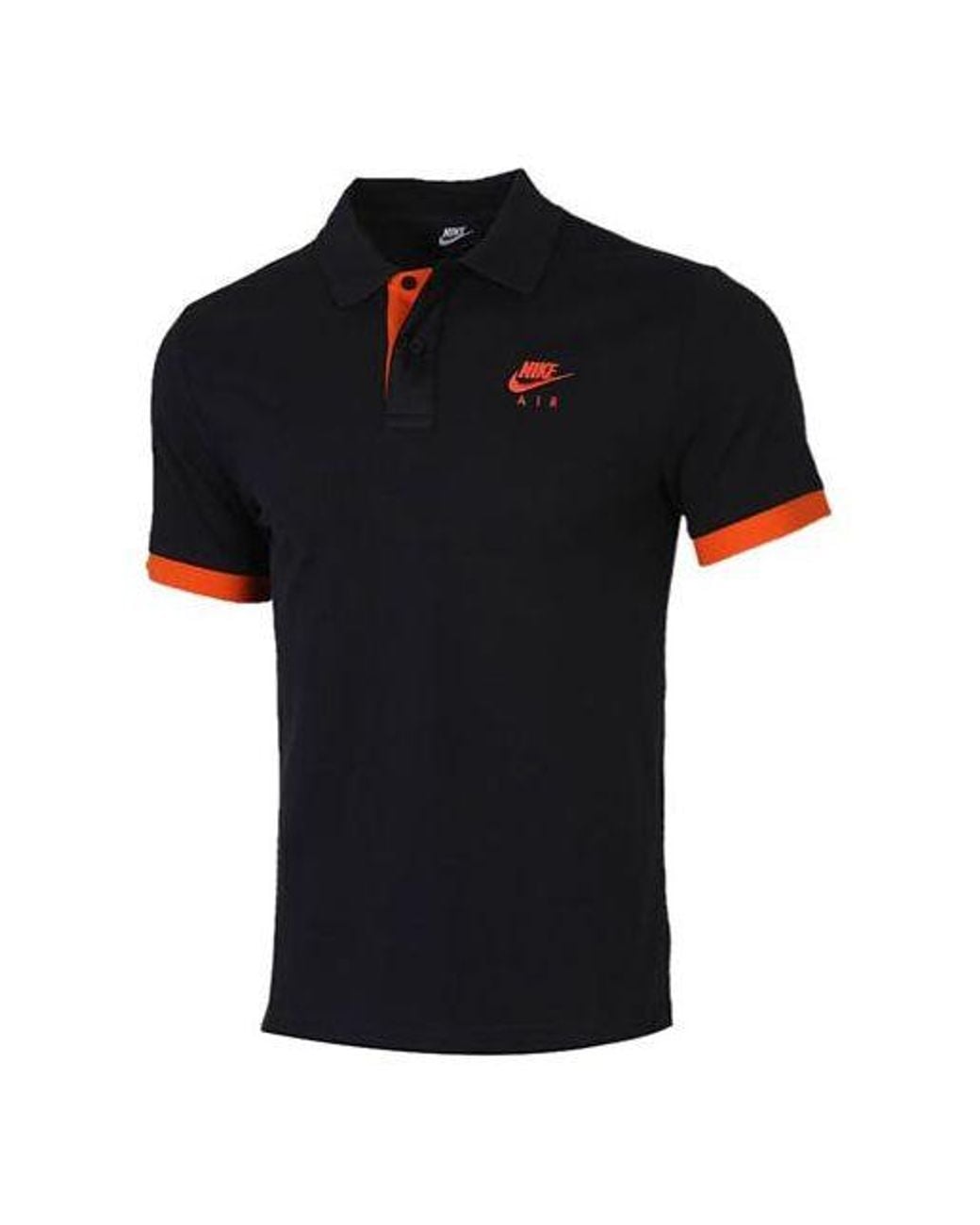Nike Black Sportswear Lapel Short Sleeve Polo Shirt for men
