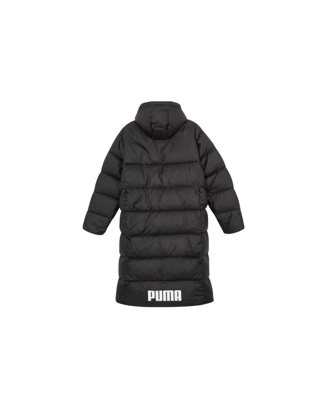 PUMA Black Long Oversized Down Coat for men