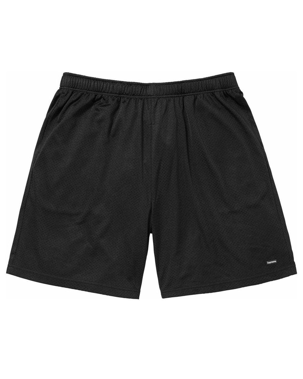 Supreme Black Small Box Baggy Mesh Shorts for men
