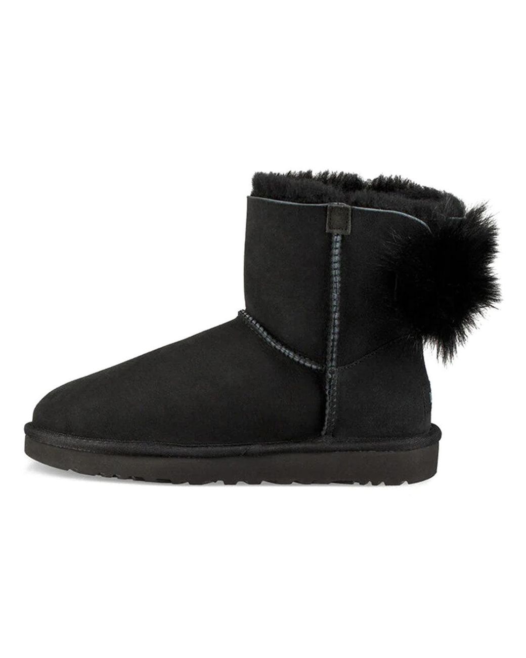 Ugg Black (Wmns) Fluff Bow Mini Fleece Lined