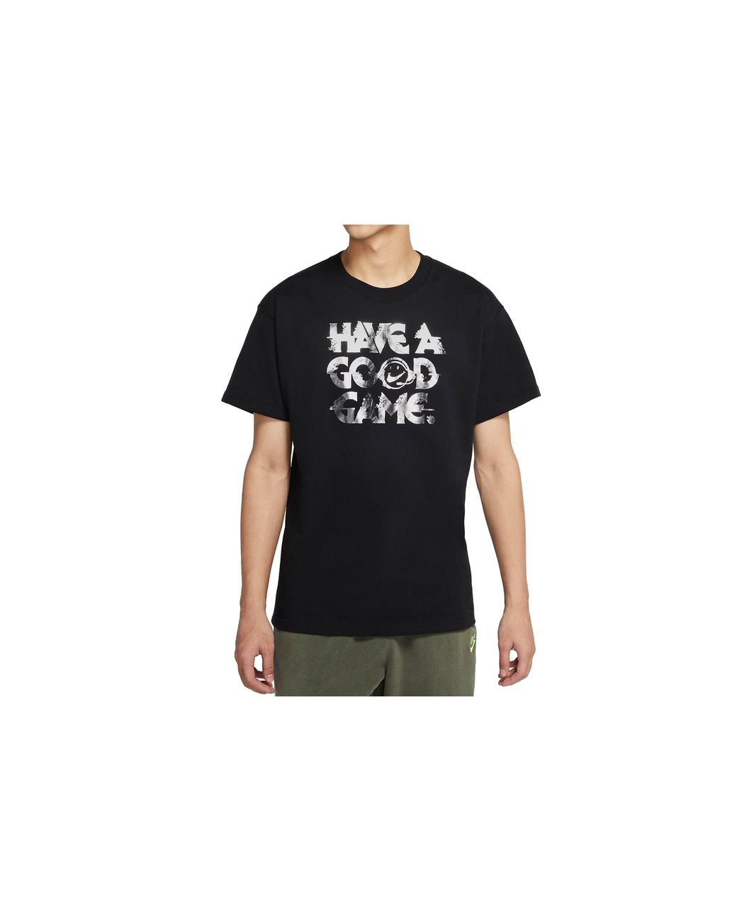 Nike Black Sportswear Max 90 Printed Round Collar Casual Short Sleeved for men