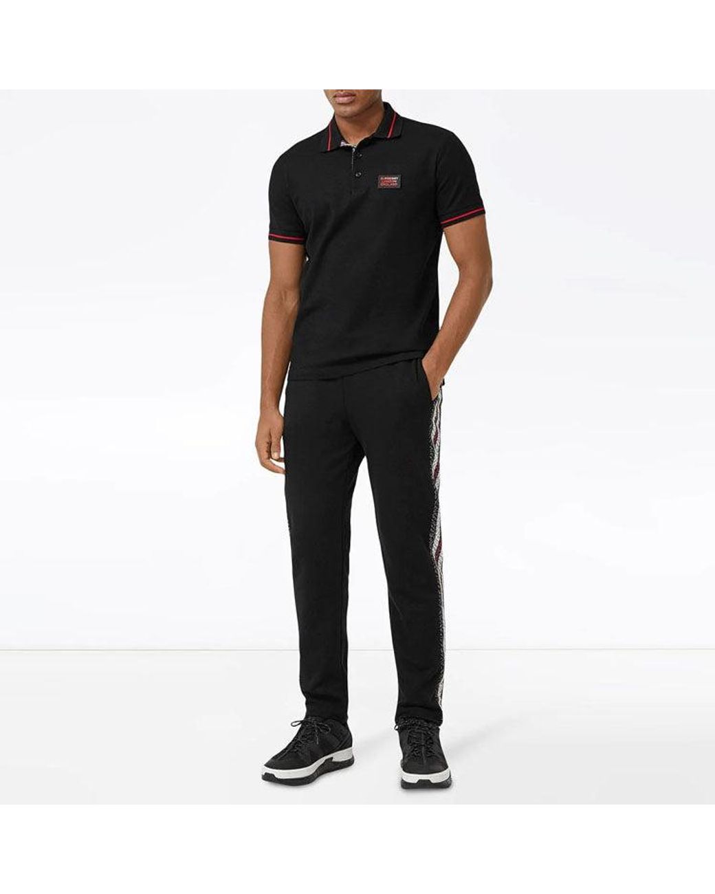 Burberry Black Short Sleeves Polo Shirt for men