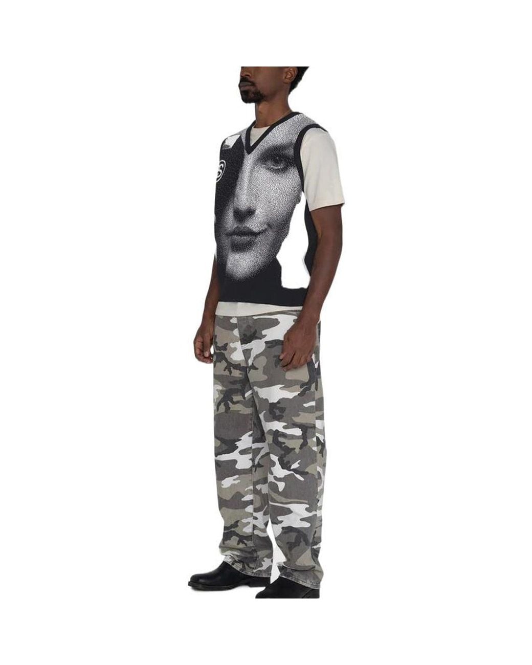 Stussy Photo Jacquard Vest in Black for Men | Lyst UK