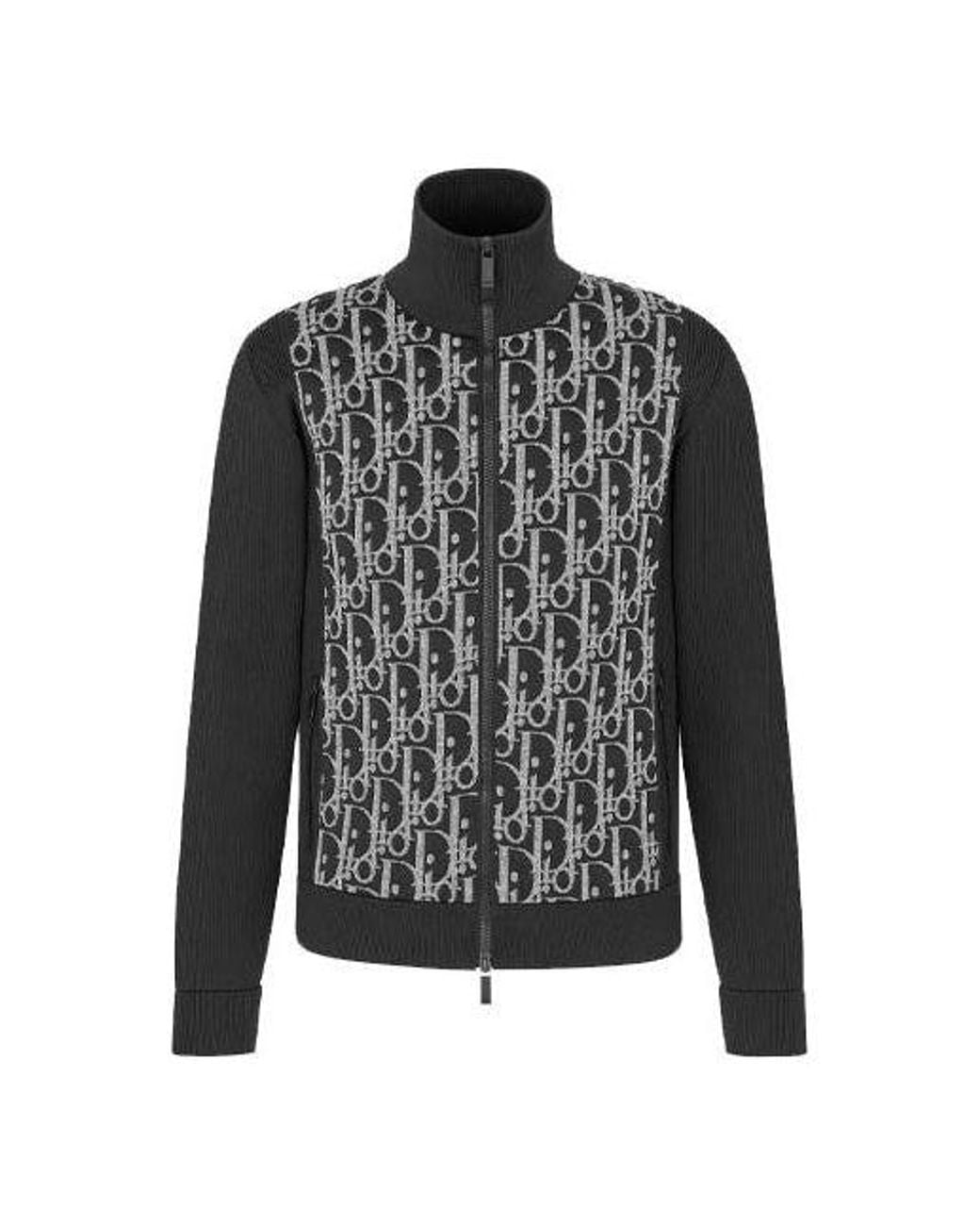 Dior Black Embroidered Logo Cashmere Plain Crewneck Pullover Sweater For for men