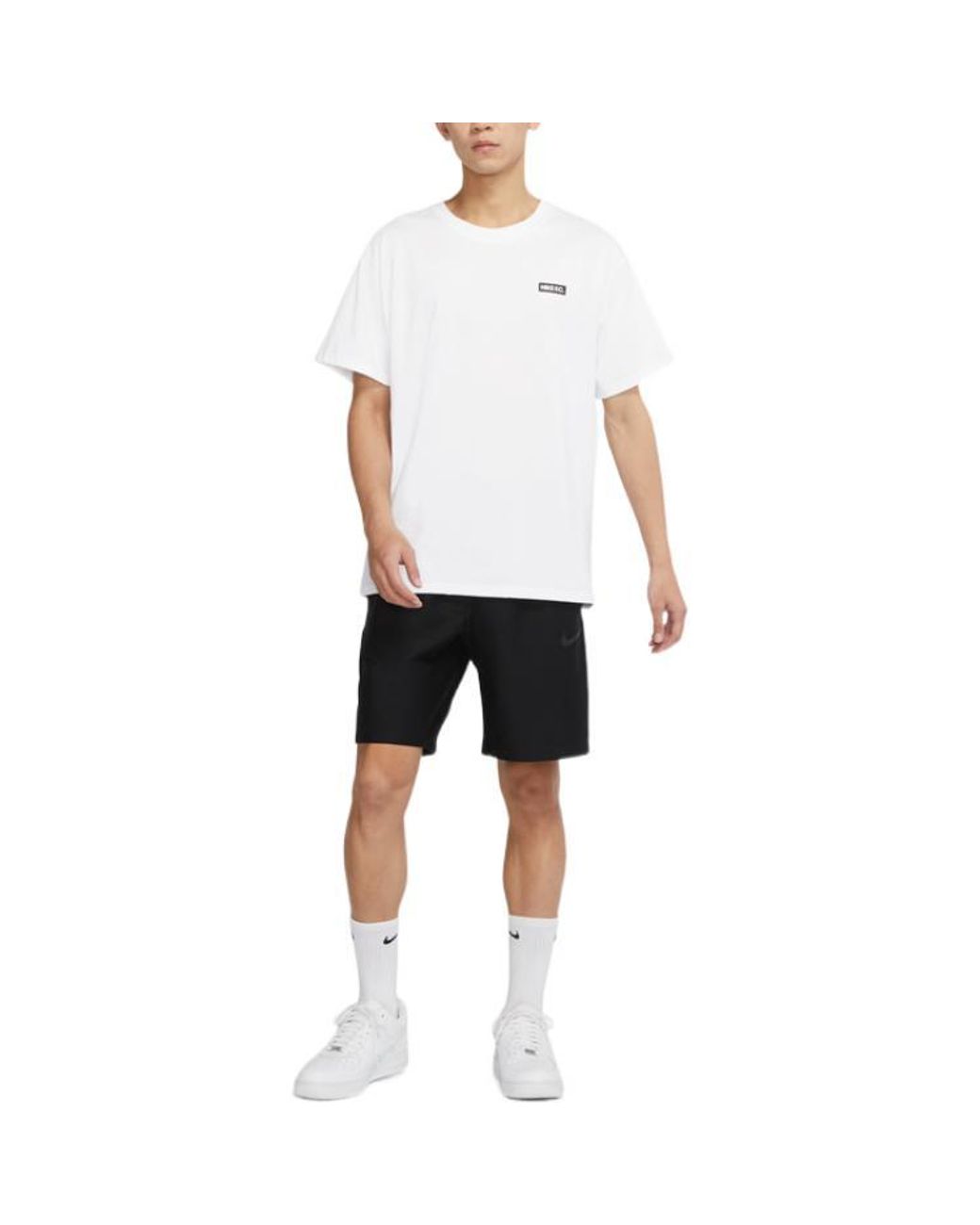 Nike White Front And Back Printing Round Neck Short Sleeve Soccer/Football T-Shirt for men