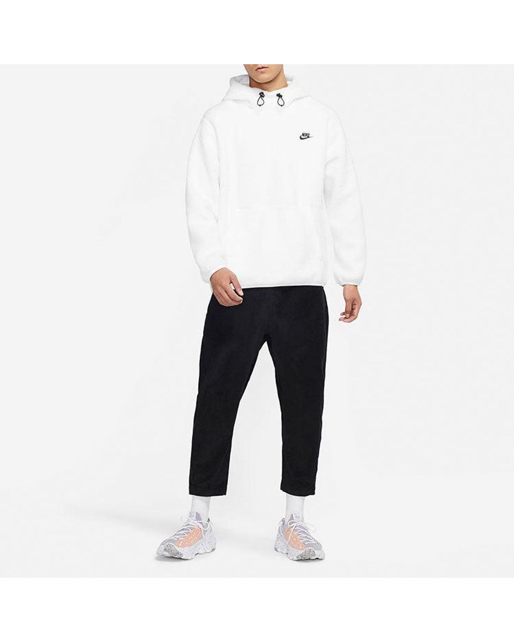 Nike White Sportswear Sport Casual Sports Breathable Fleece Pullover for men