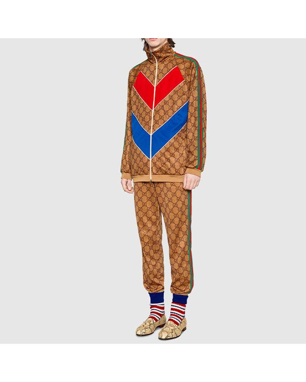 Gucci Brown Gg Technical Jersey Jogging Pant for men
