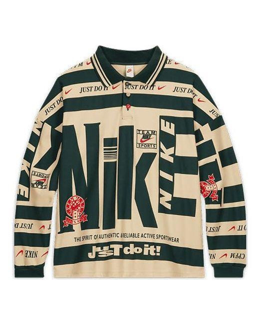 polo long sleeve green khaki nike