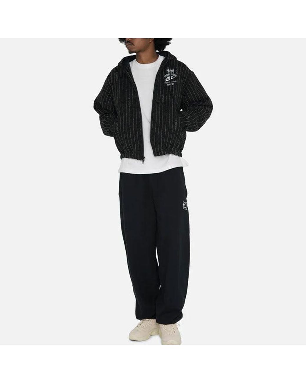 Nike Black X Stssy Striped Wool Jacket (Asia Sizing) for men
