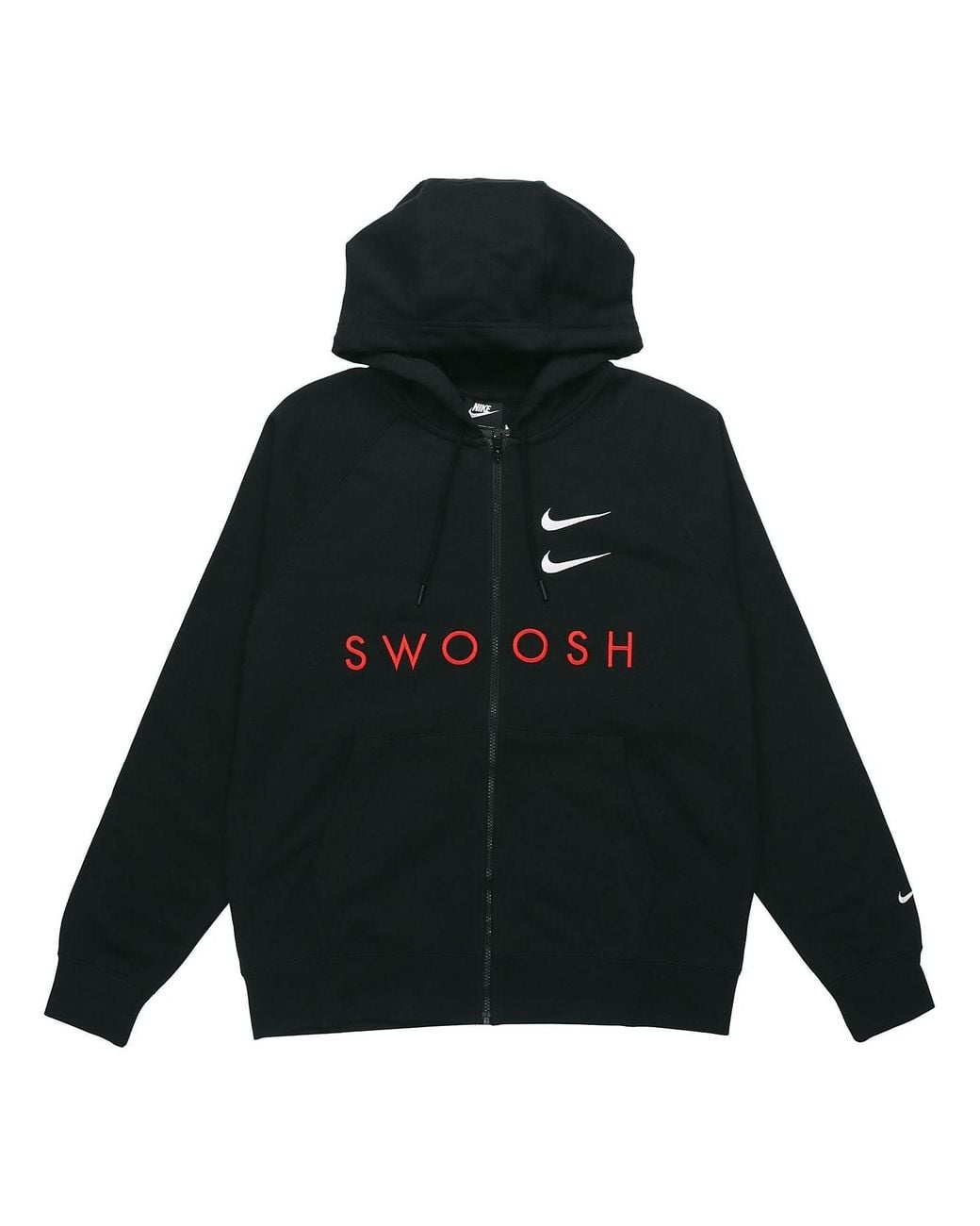 black nike jumper with red logo