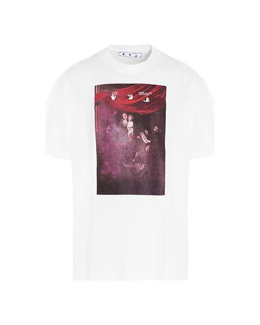 Off-White c/o Virgil Abloh Red Printing Solid Color Short Sleeve for men