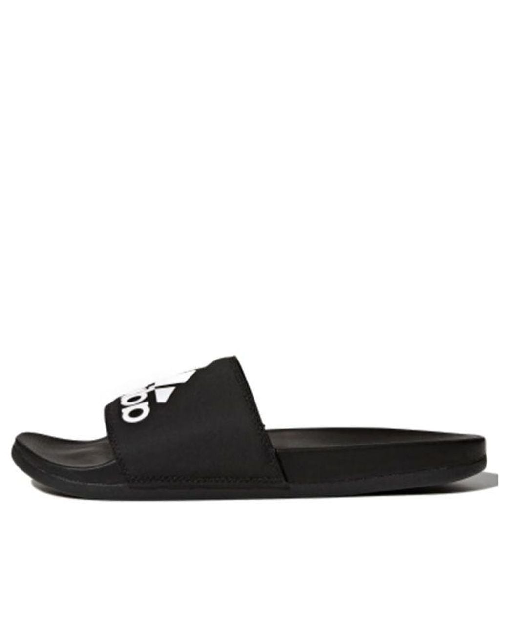 Adidas Black Adilette Cloudfoam Plus Slides 'Core' for men