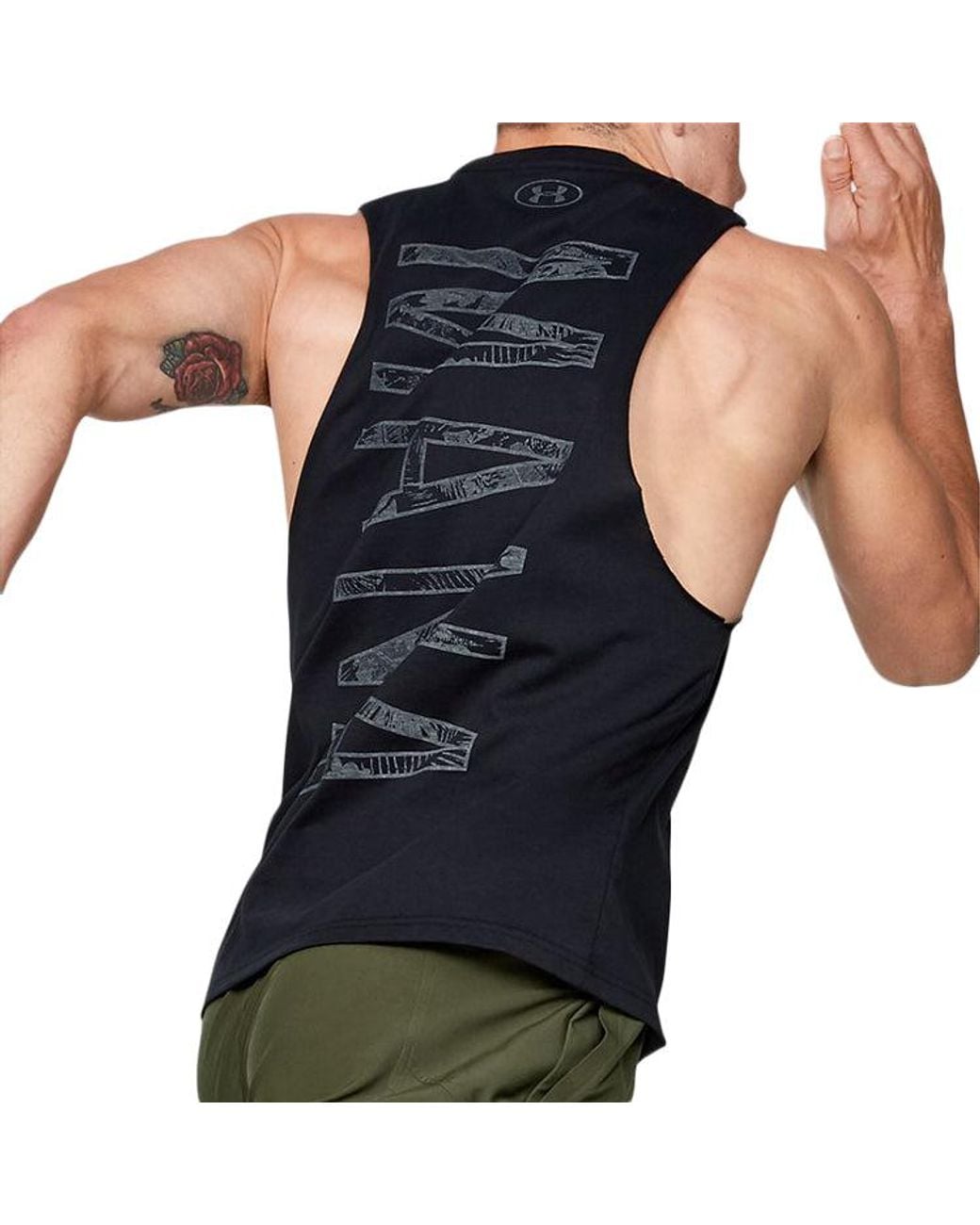 Under Armour Black Project Rock Mana Tank Top for men