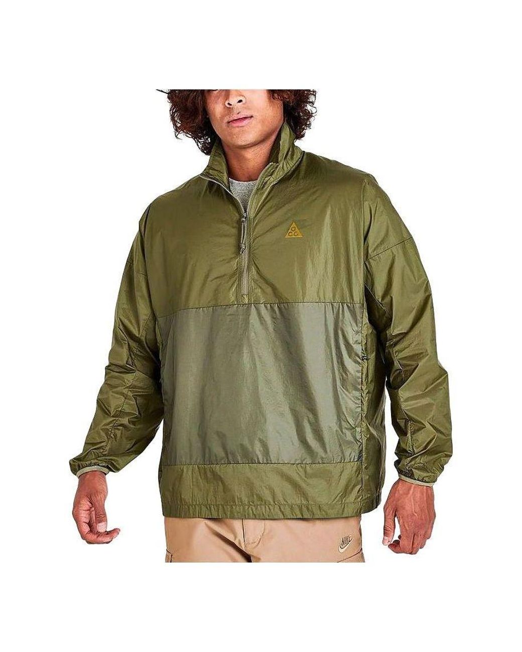 Nike Green Acg Half-Zip Windbreaker Jacket for men