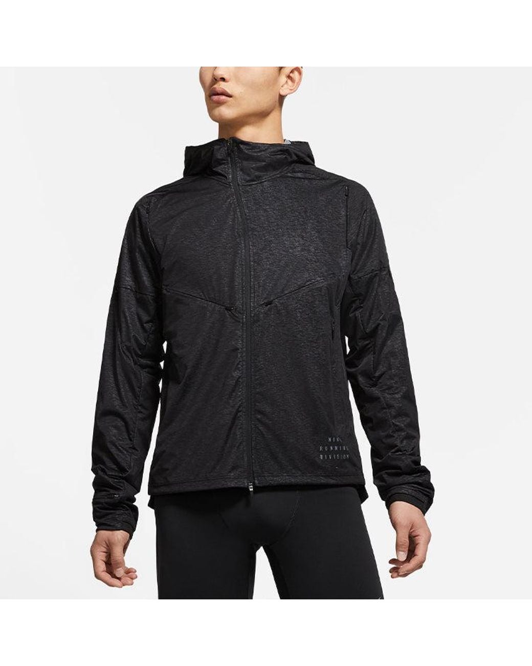 Nike Black Casual Hooded Running Jacket for men