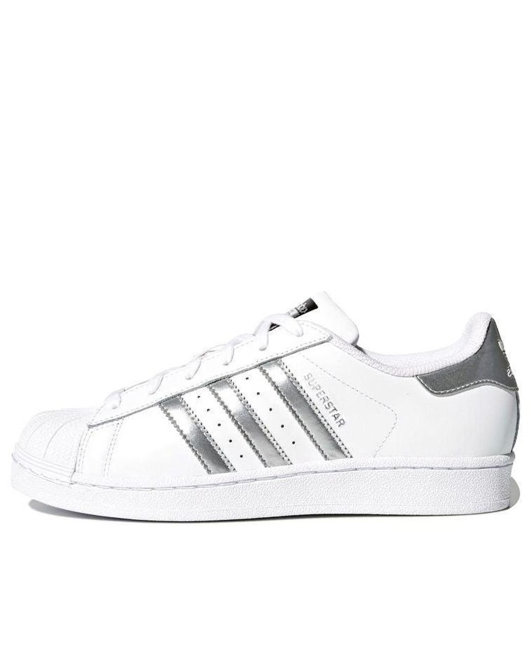 luz de sol Brillante Proporcional adidas Originals Adidas Superstar 'white Silver' | Lyst