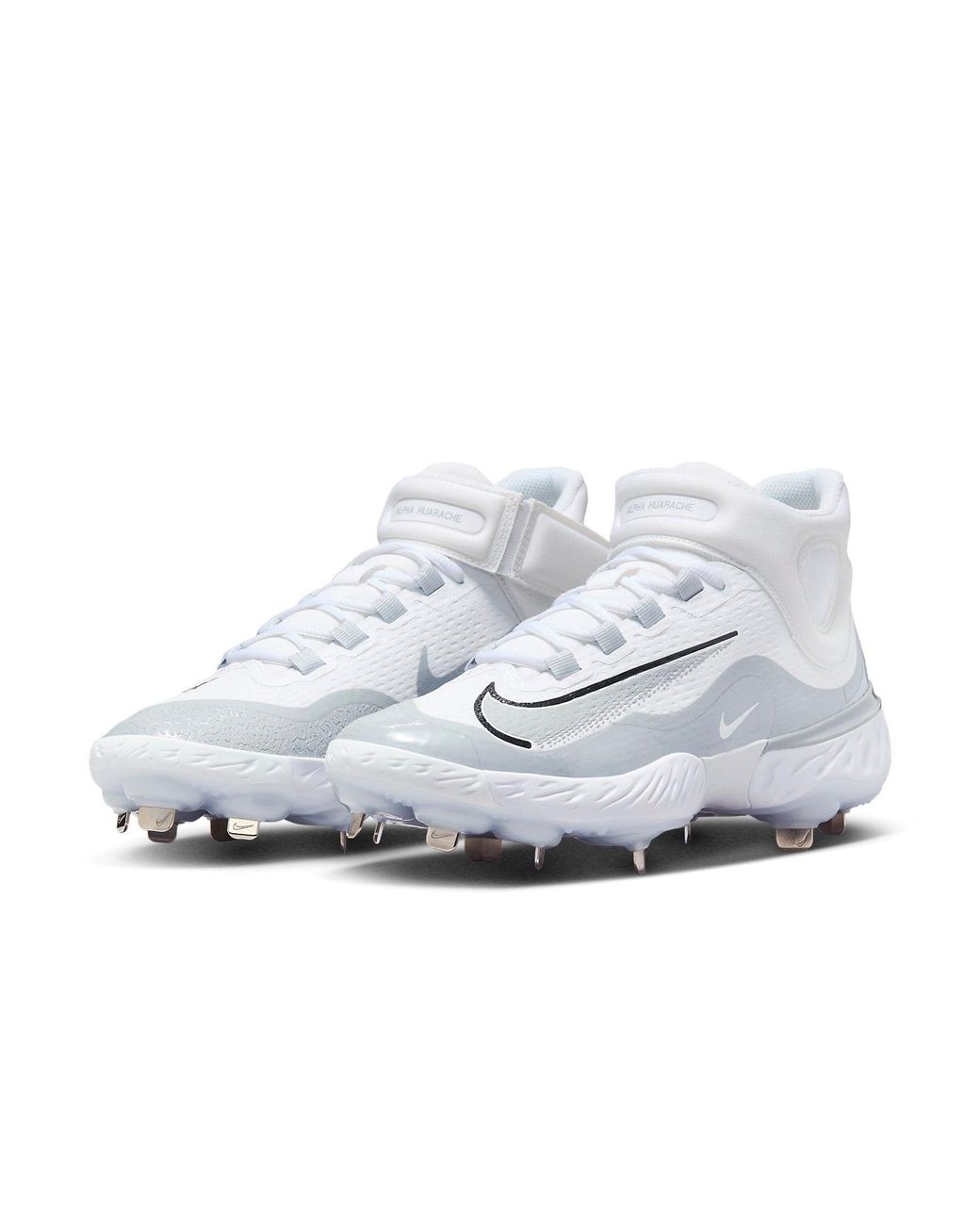Nike White Alpha Huarache Elite 4 Mid Wolf' for men