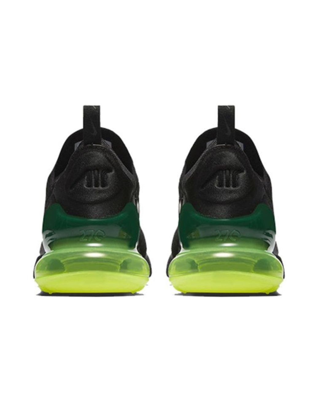 neon green and black air max 270