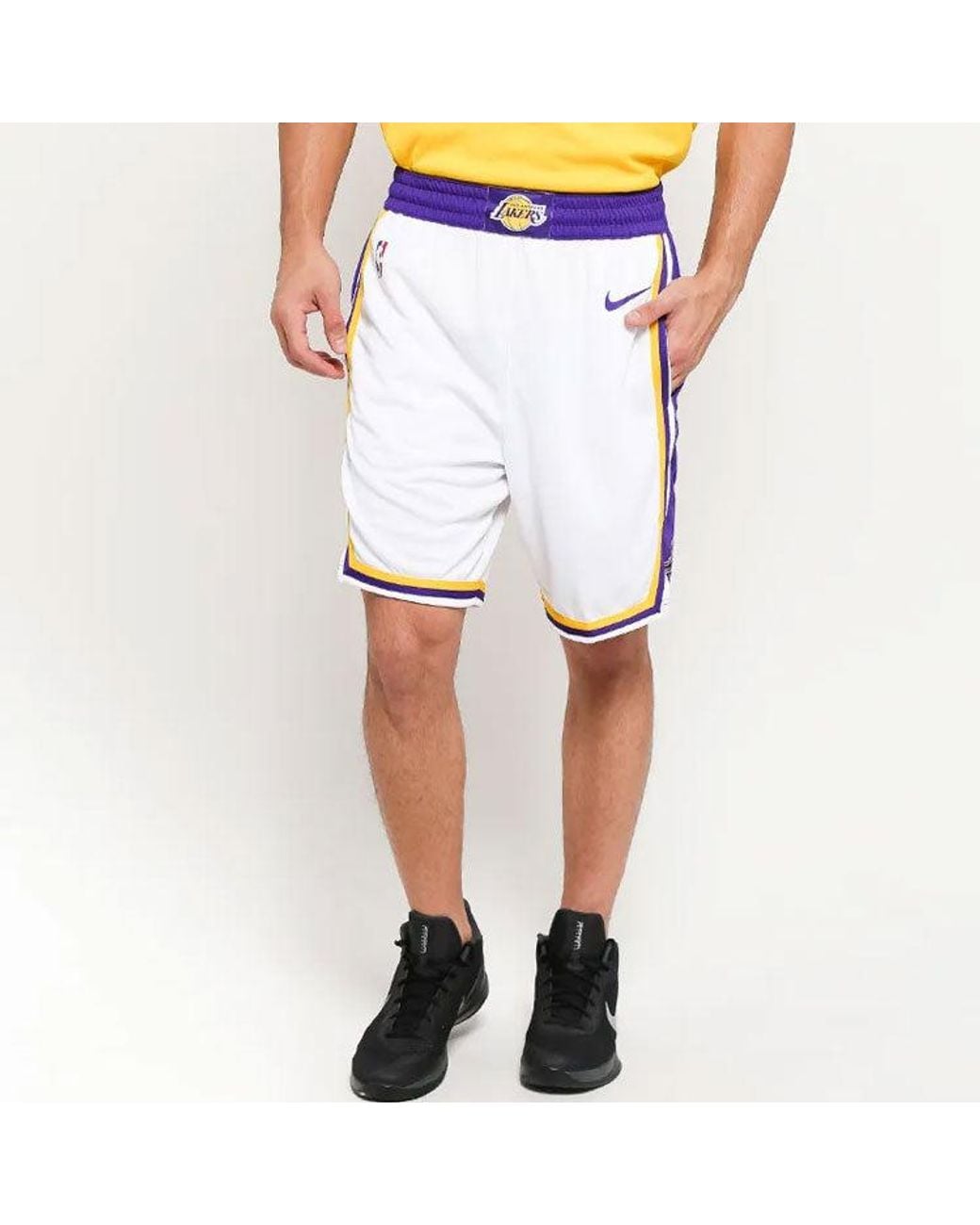 Nike Blue Nba Association Edition Sw Fan Edition Lakers Basketball Shorts for men