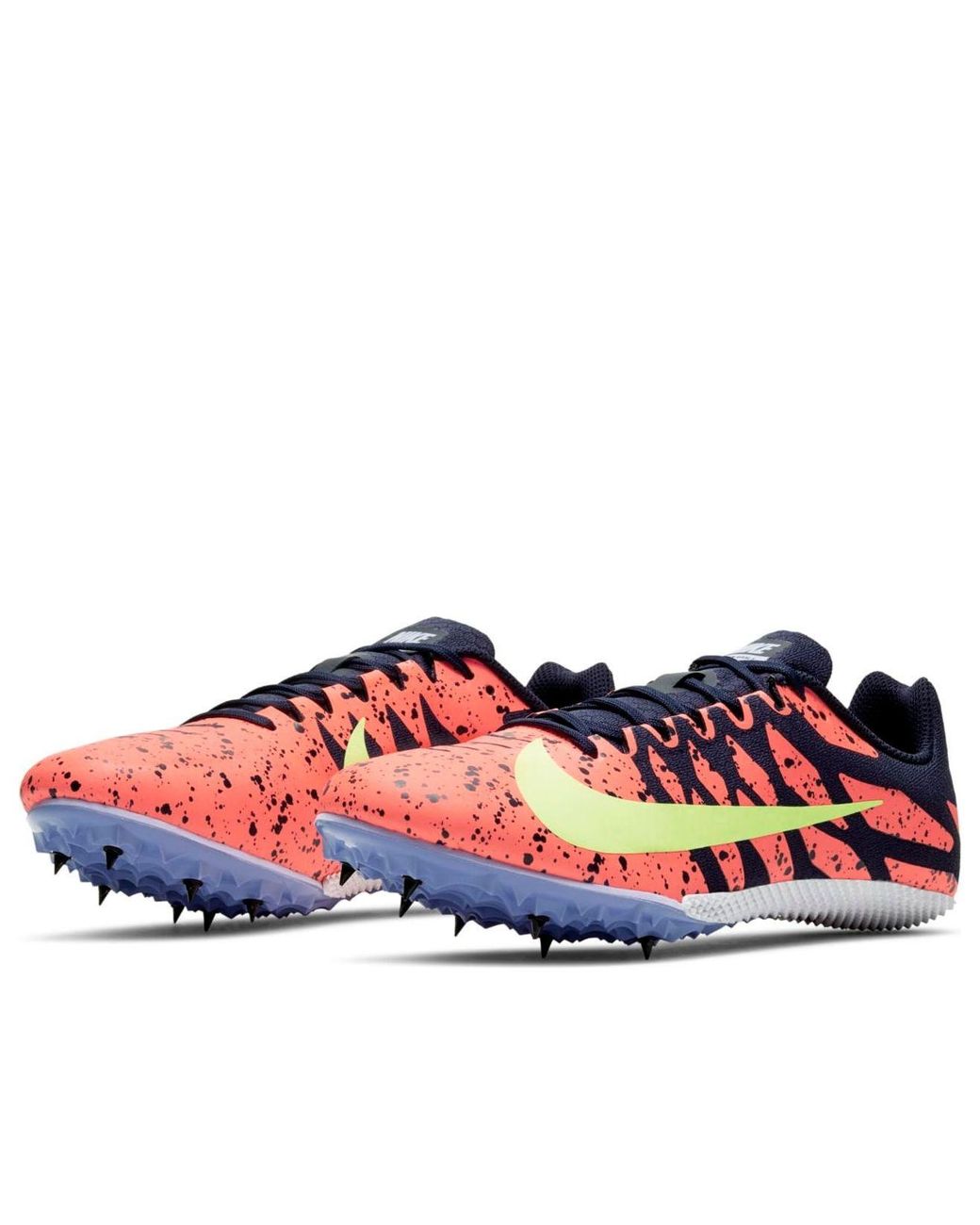 Nike Blue Air Zoom Rival S 9 Spikes 'Paint Splatter Bright Mango Zitron' for men