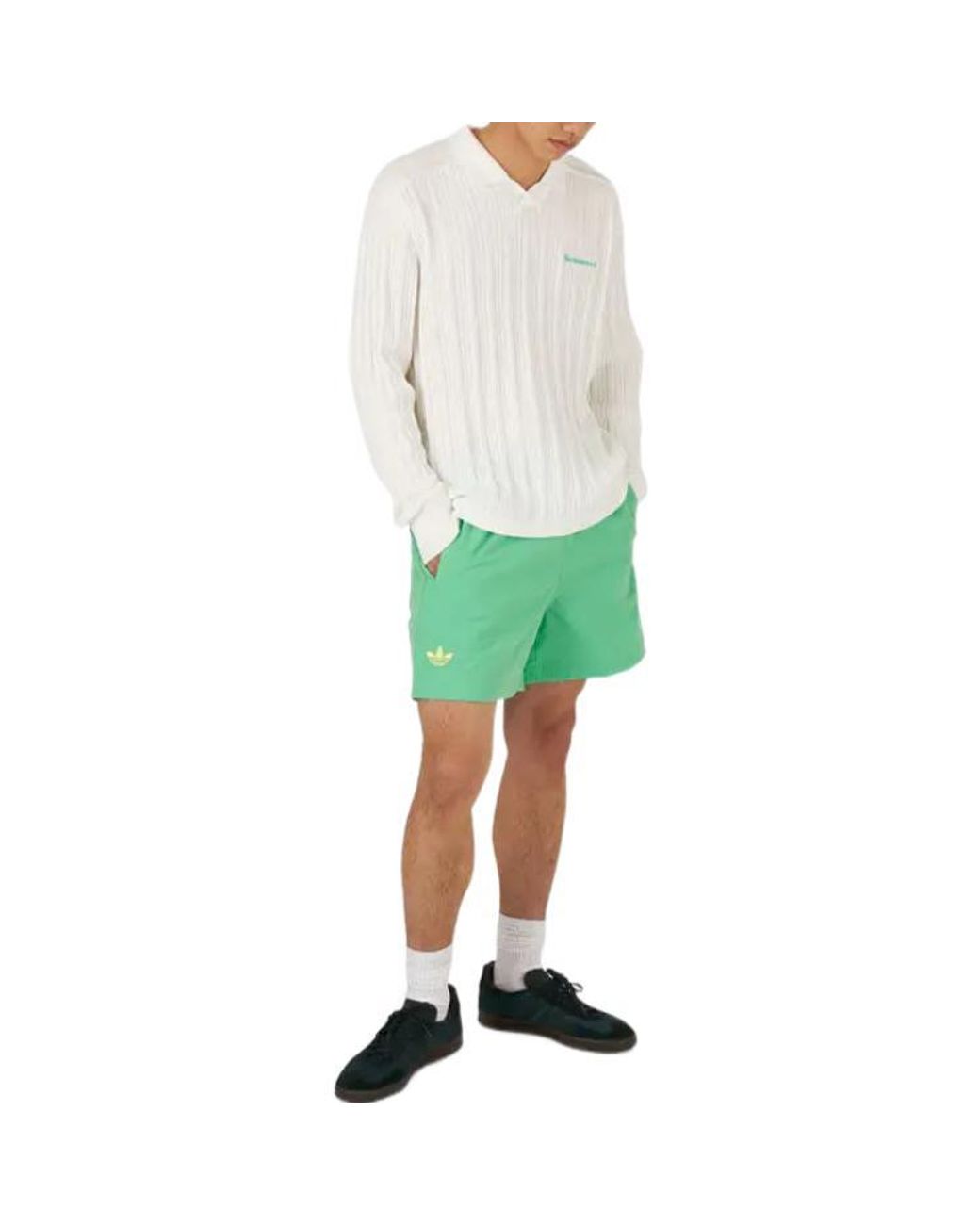 Adidas White X Pharrell Knit Long Sleeve Jersey 'Cloud' for men