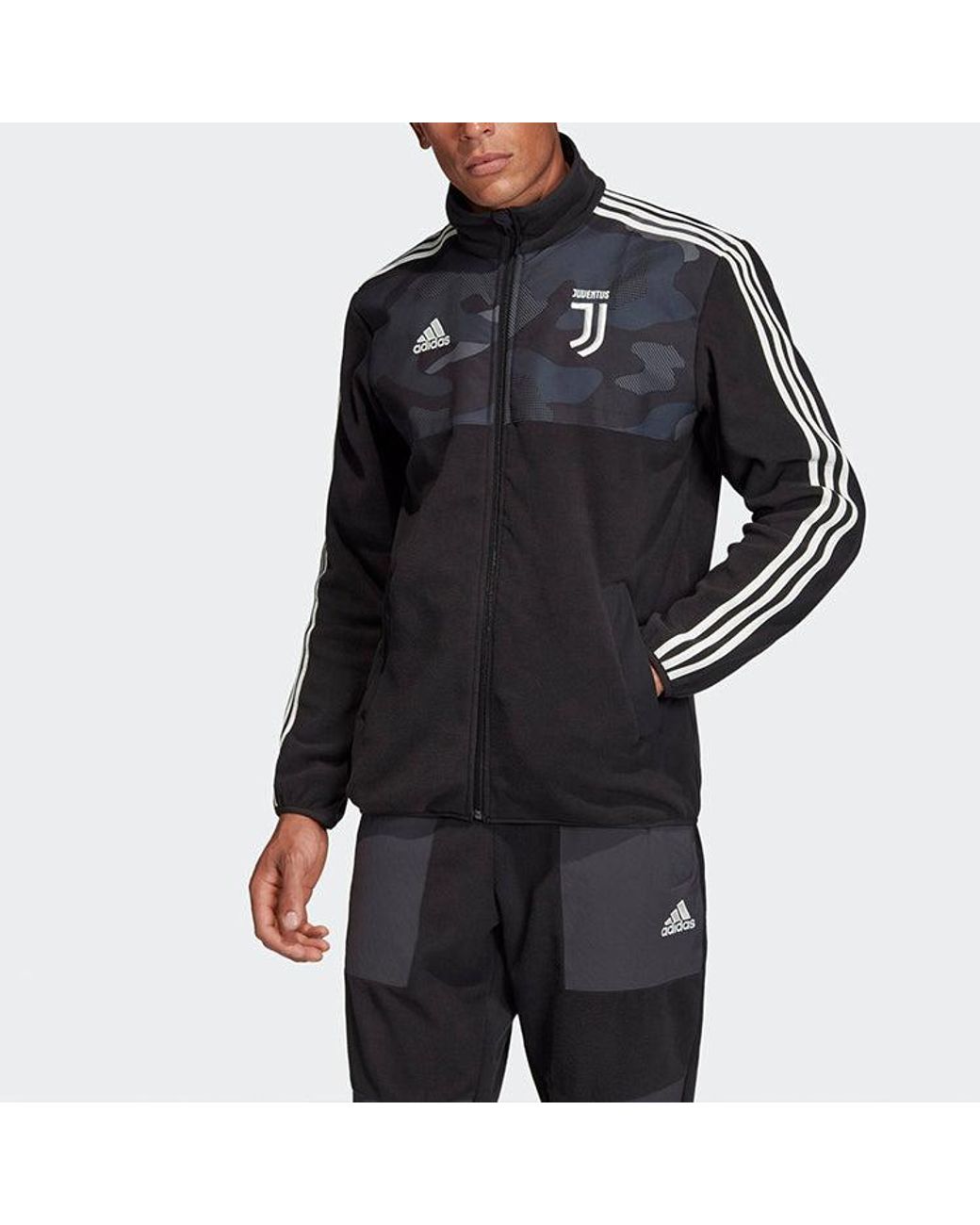 Adidas Blue Juventus Soccer/Football Sports Stand Collar Jacket for men