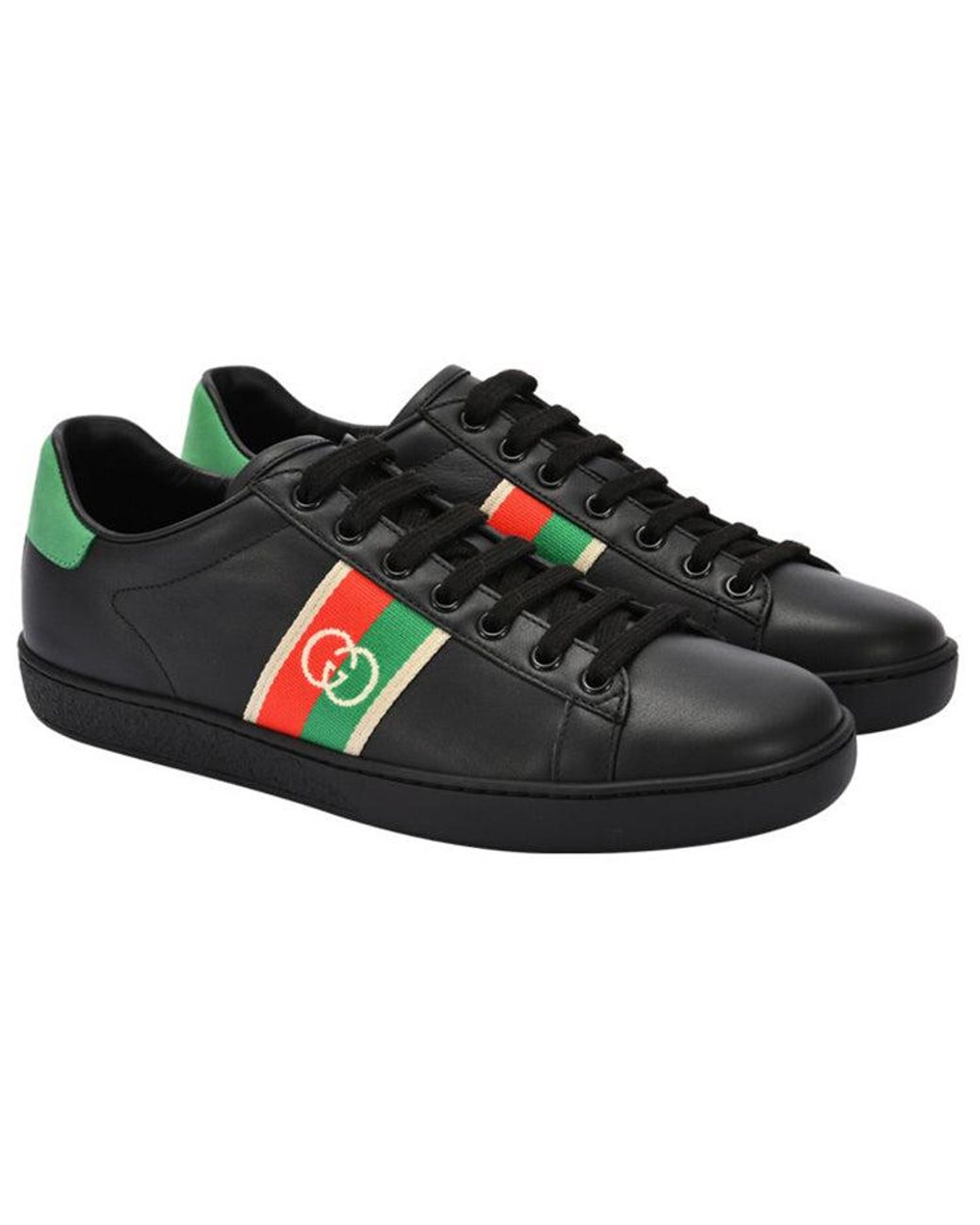 Gucci Black (Wmns) Ace Elastic Web 'Interlocking G