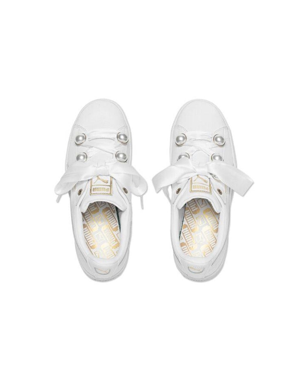 PUMA White (Wmns) Suede Platform Bling