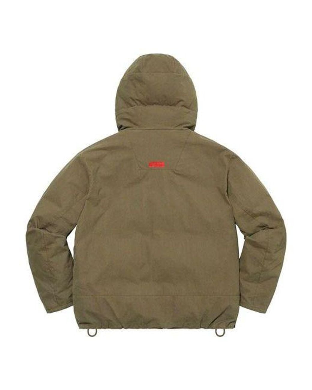 Supreme Green Hooded Down Pullover for men