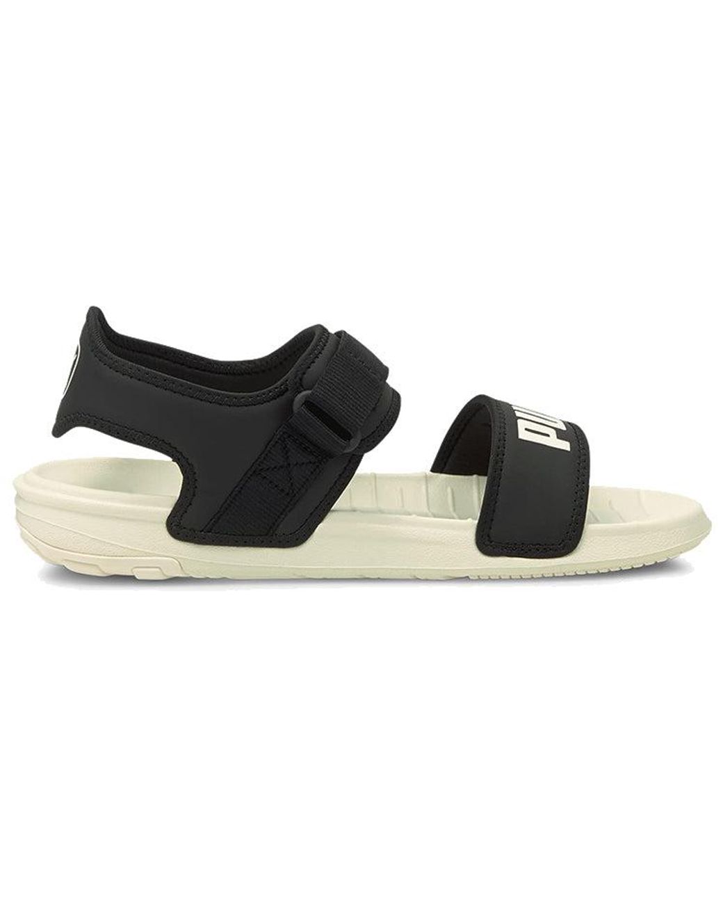 PUMA Black Softride Sandal Marshmallow' for men