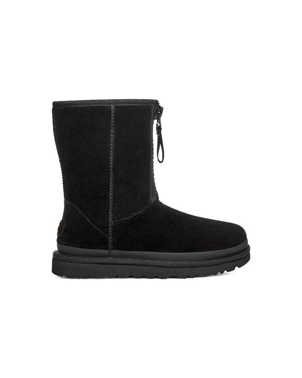 Ugg Black (Wmns) Classic Short Zipper Tape Logo Boot
