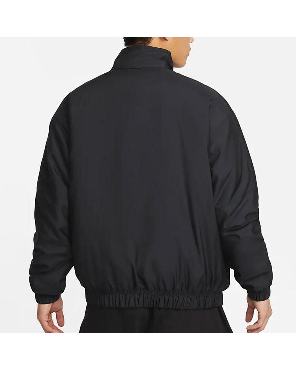Nike Black Solid Color Long Sleeves Stand Collar Jacket for men