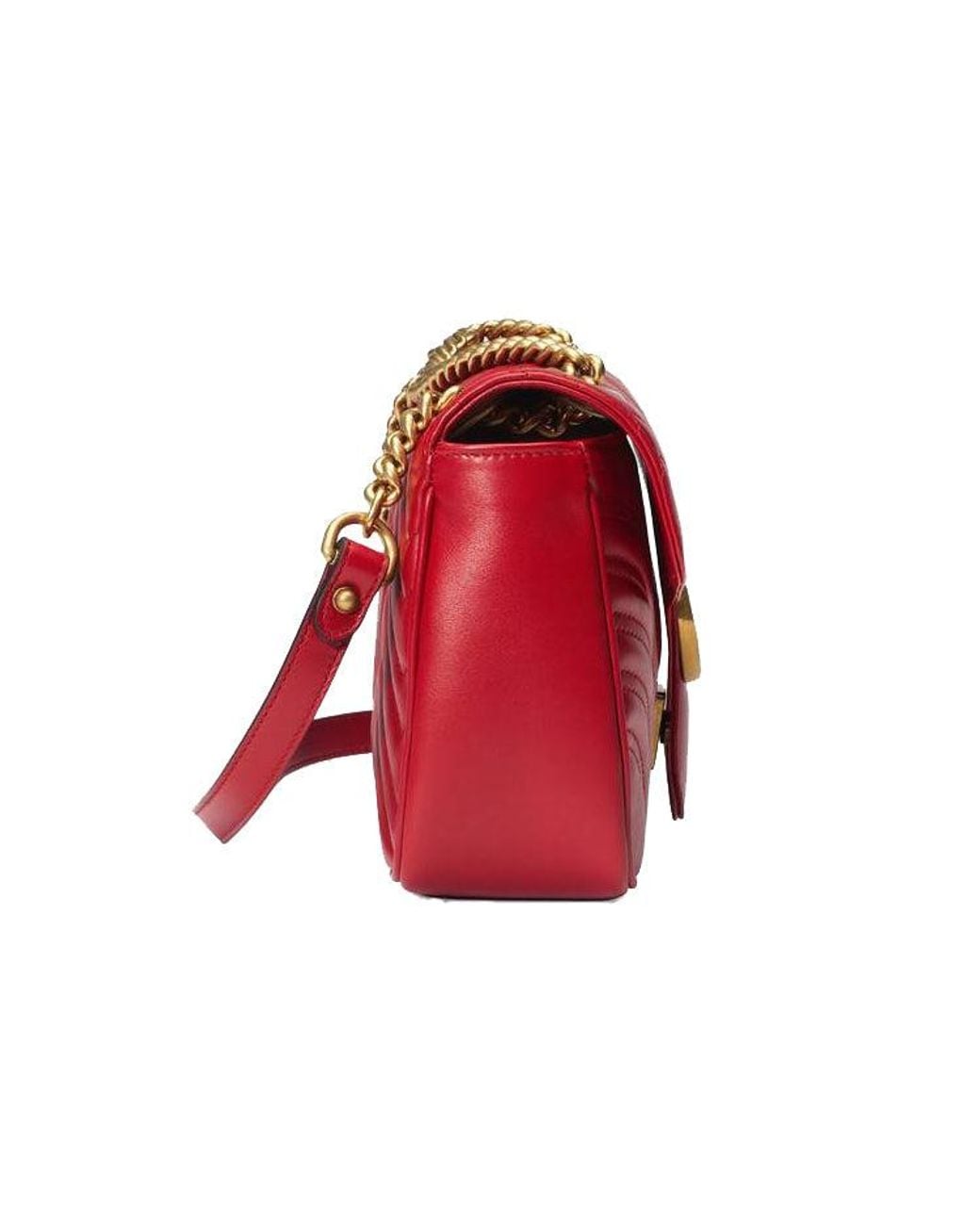 Gucci Red (Wmns) Gg Marmont Small Matelasse Shoulder Bag