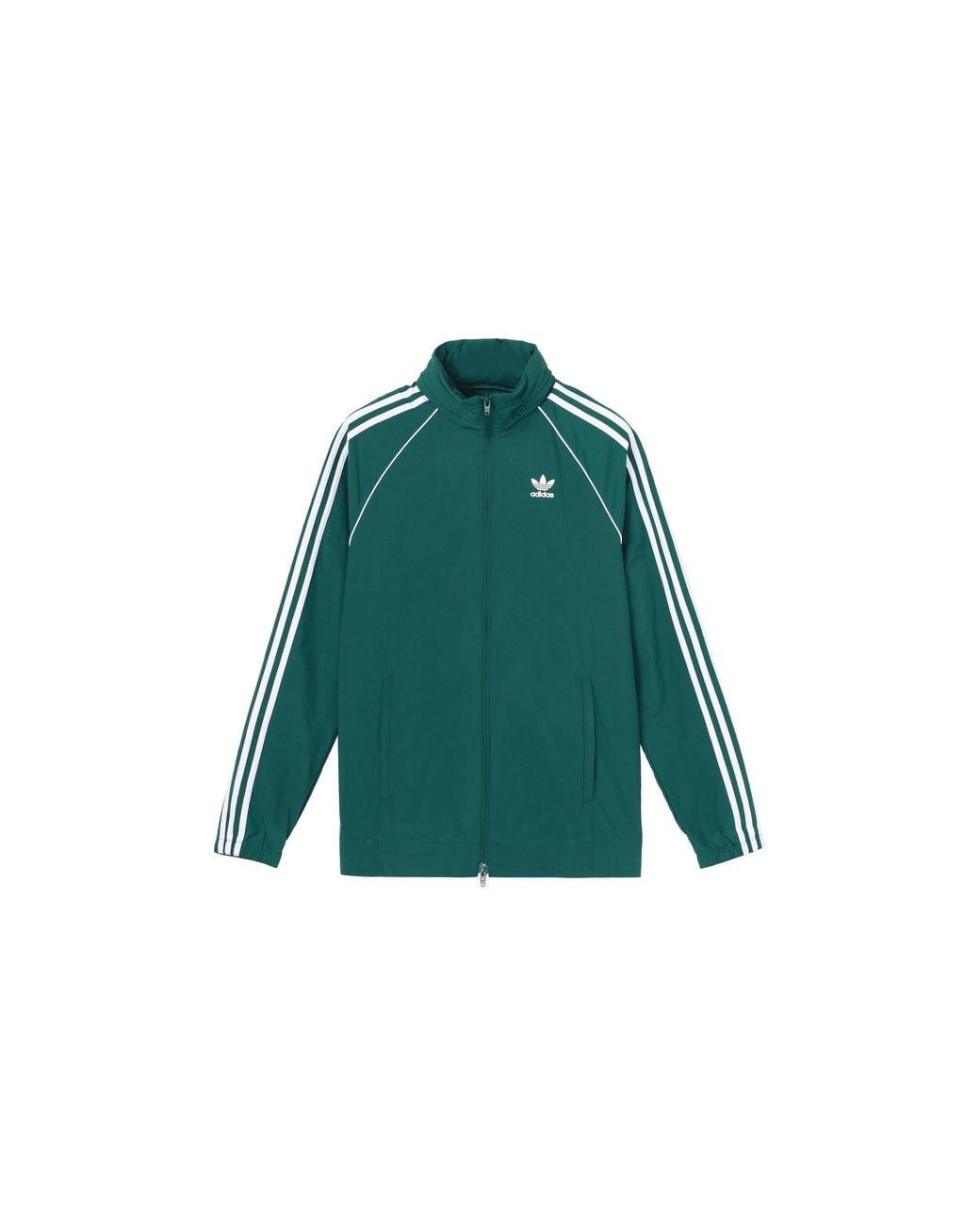 Adidas Green Originals Logo Colorblock Stripe Sports Jacket for men